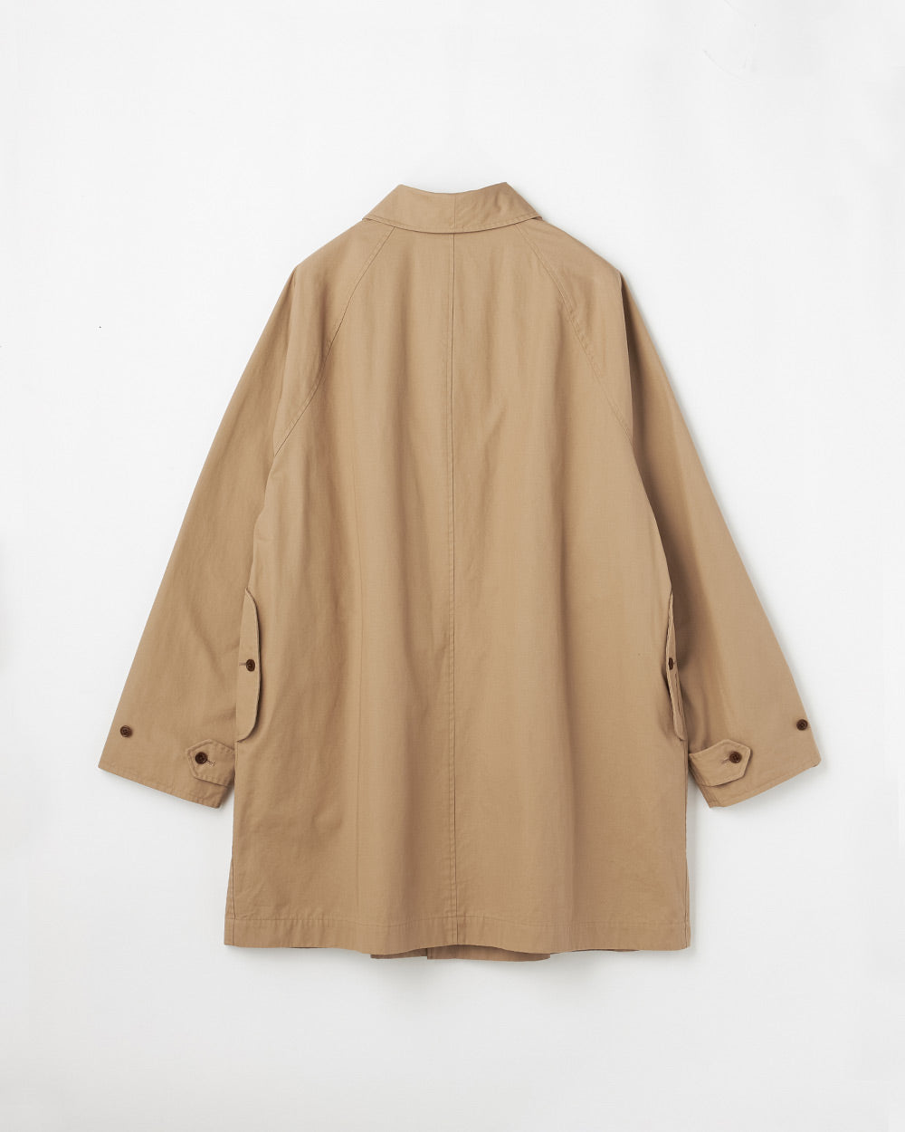 Cotton Gabardine One-piece collar raglan coat