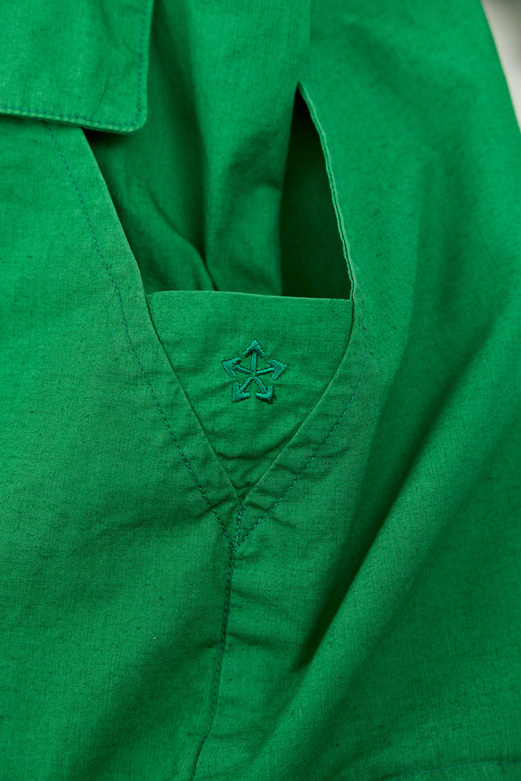 Cotton Linen Typewriter Hooded Smock