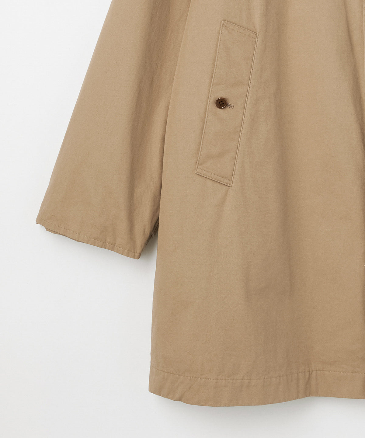 Cotton Gabardine One-piece collar raglan coat