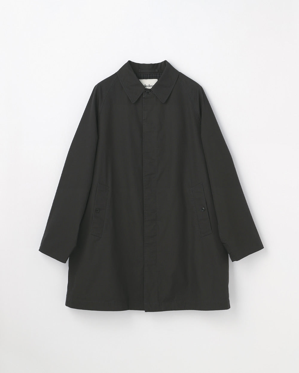 Cotton Gabardine One-piece collar raglan coat