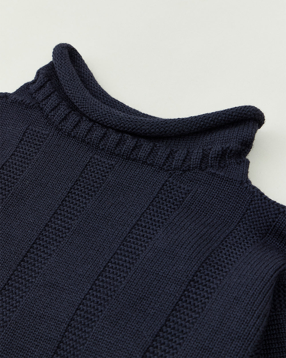 Merino Wool Roll Neck Sweater Made by GUERNSEY WOOLLENS