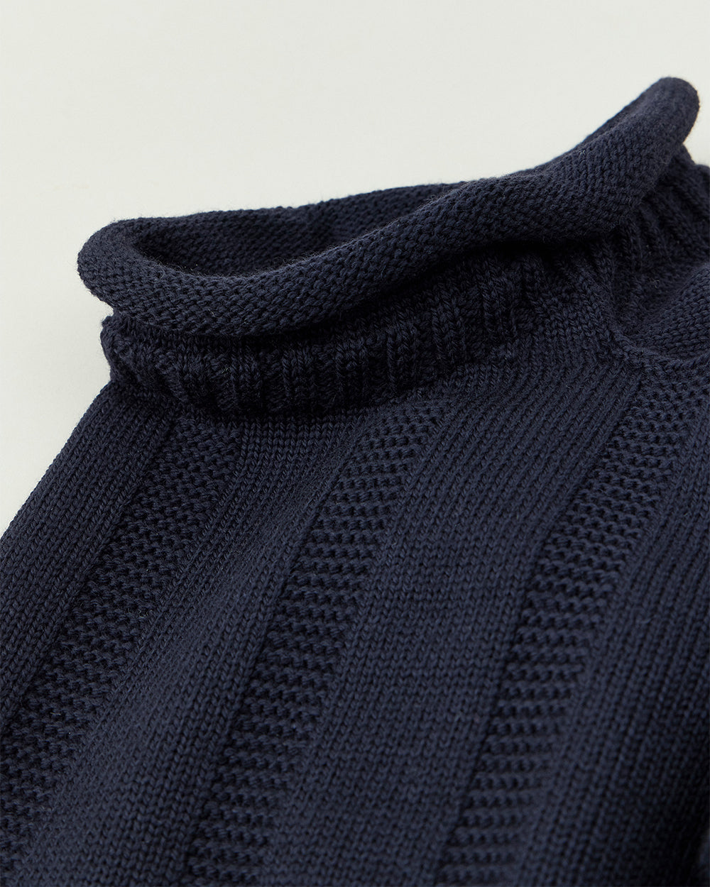 Merino Wool Roll Neck Sweater Made by GUERNSEY WOOLLENS