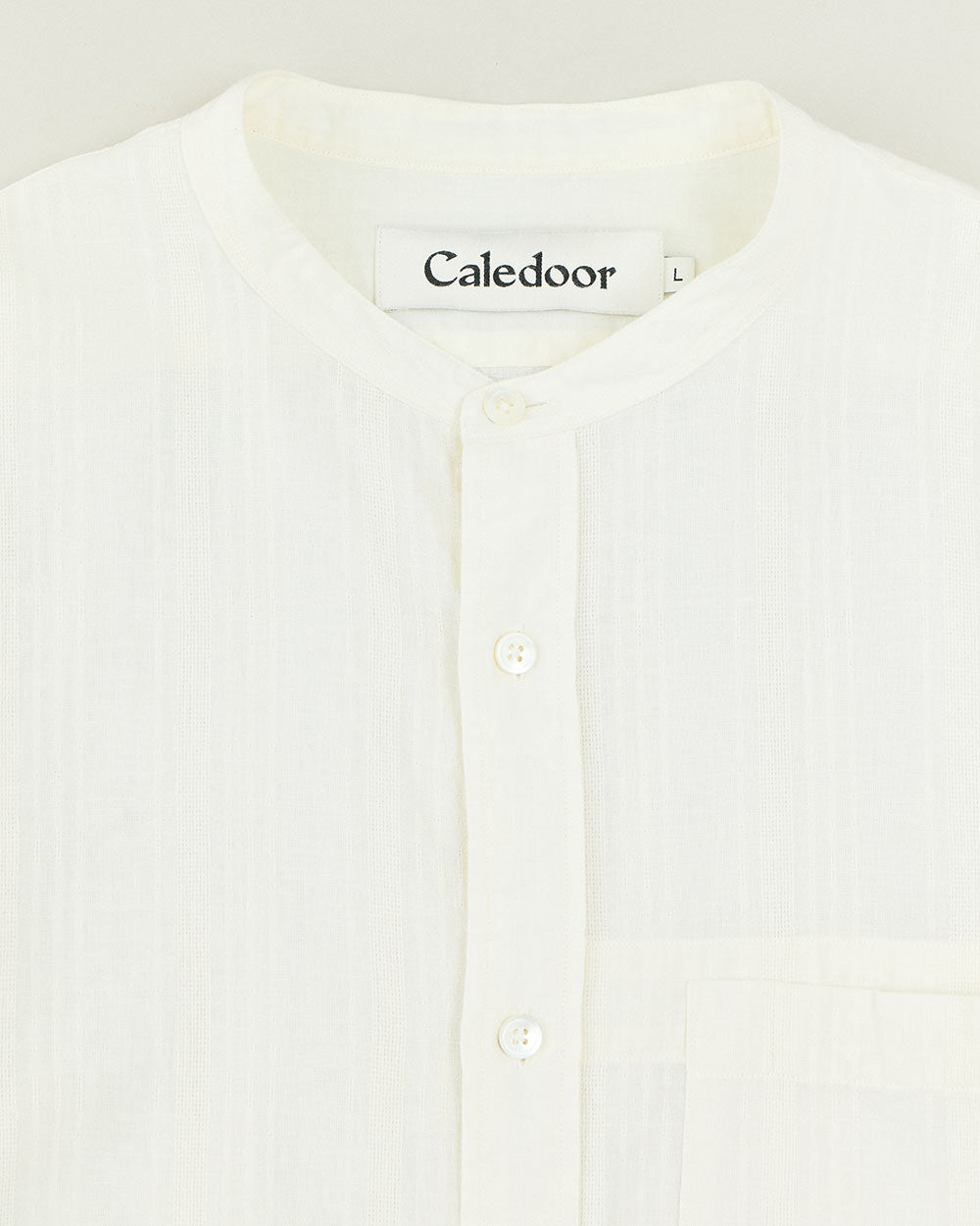 Grandad Collar Dobby Stripe Shirt