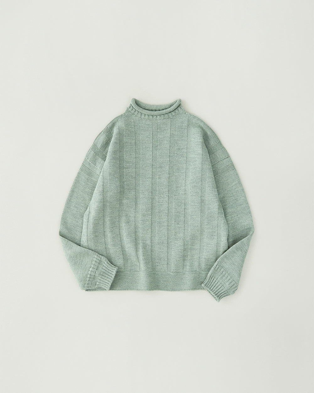 Merino Wool Roll Neck Sweater Made by GUERNSEY WOOLLENS